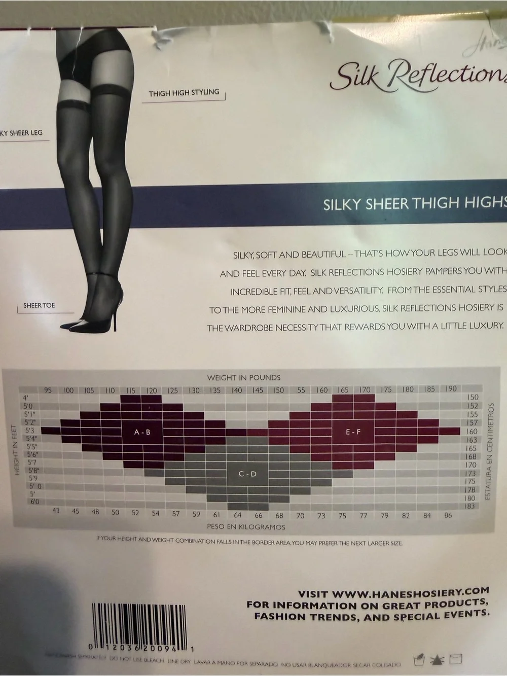 Hanes Silk Reflections Silky Sheer Thigh Highs Size EF Pearl Style 720 NIP